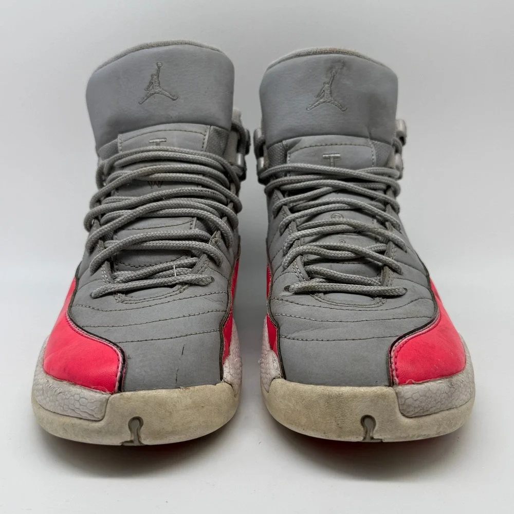 Jordan Air Jordan 12 Retro Kids Size 7Y Grey Pink 510815-060 Mid Top Sneakers